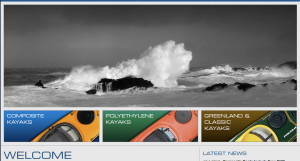 Valley Sea Kayak Web site relaunch screen capture
